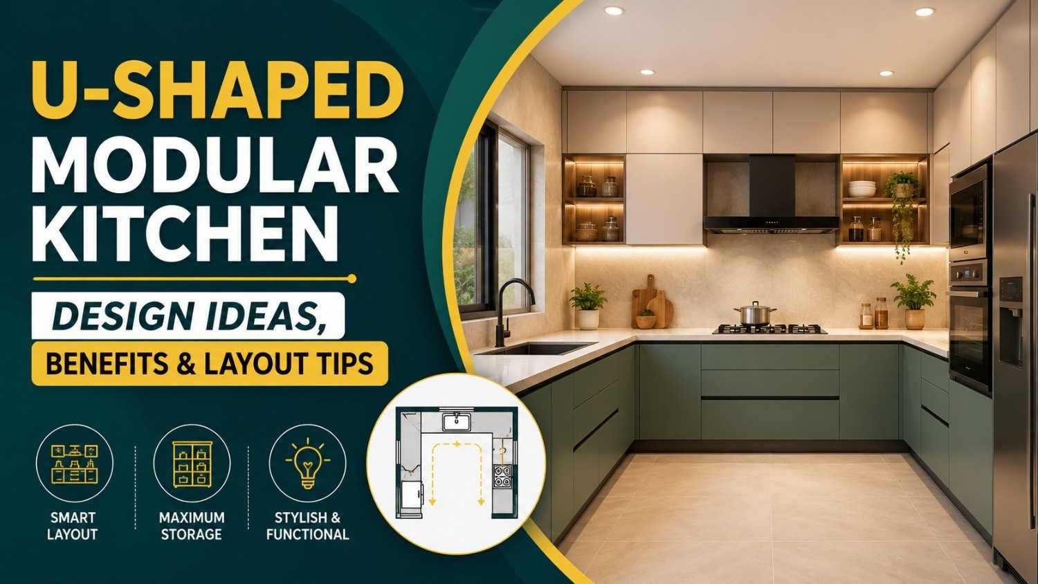 U-Shaped Modular Kitchen Design Ideas, Benefits & Layout Tips
